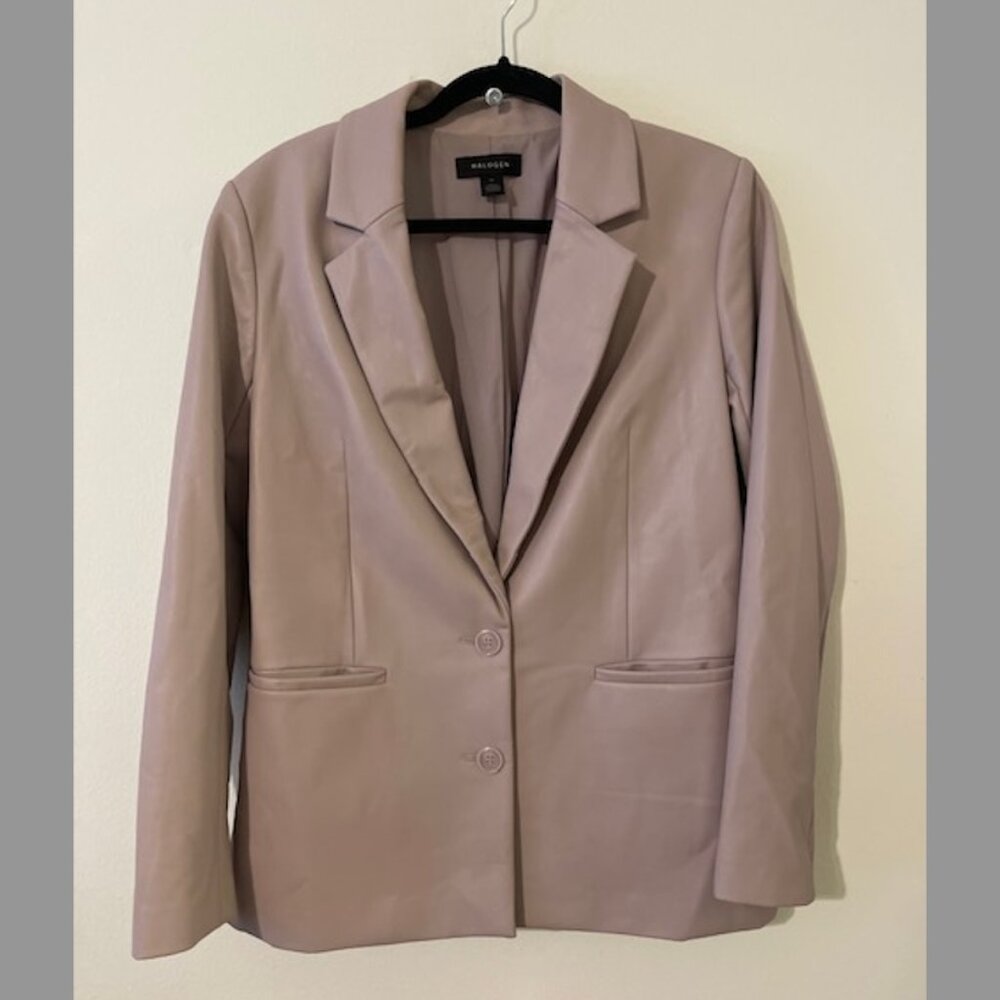 Halogen Mauve Faux Leather/Pleather Blazer - Size M - Picture 2 of 4